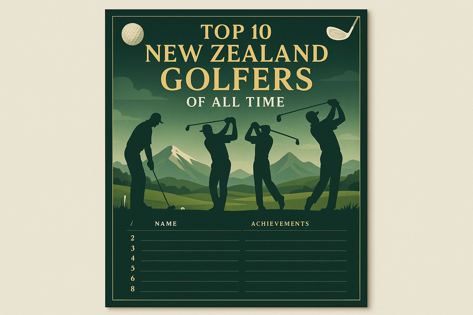 Top 10 New Zealand Golfers of All Time – Avgar Sport